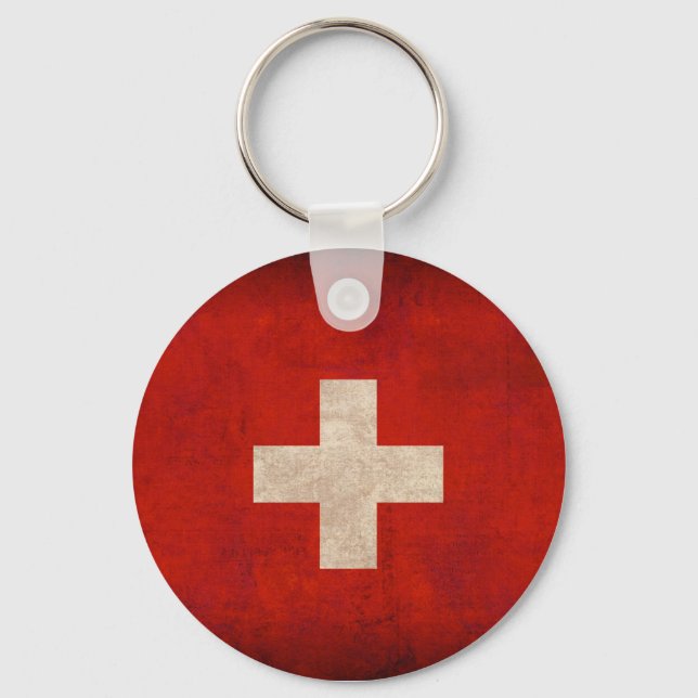 Porte-clés Drapeau suisse Porte - clé en détresse (Recto)