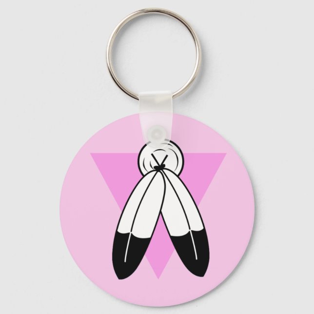 Porte-clés Drapeau Triangle Rose Two-Spirit (Recto)