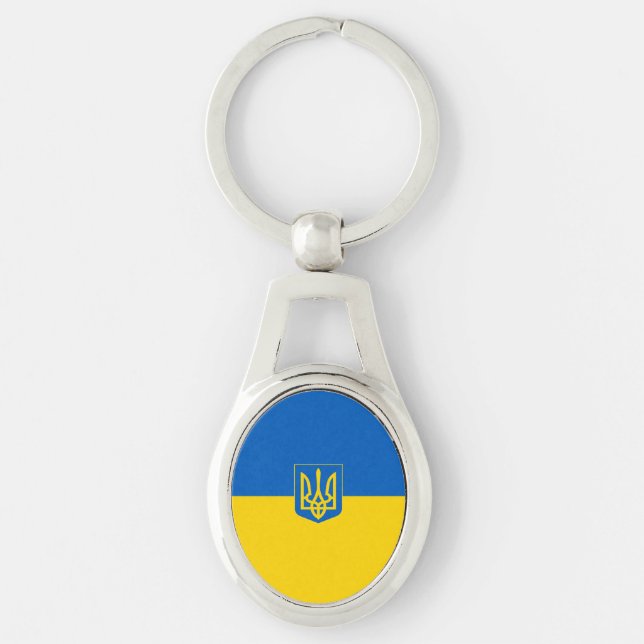 Porte-clés Drapeau ukrainien Armoiries (Devant)