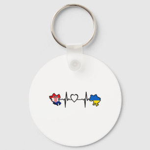Porte-clés Drapeau ukrainien croate - Ukraine Croatie Batteme