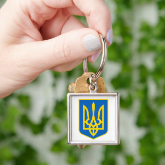 Porte-clés Drapeau ukrainien et armoiries. Ukraine