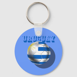 Porte-clés Drapeau uruguayen de l'amour du football de