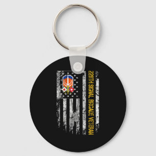 Porte-clés Drapeau US 228e Signal Brigade Militaire Vintage V