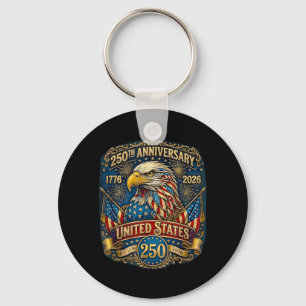Porte-clés Drapeau USA 250e anniversaire américain 1776 2026