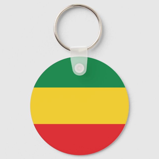 Porte-clés Drapeau vert, or (jaune) et rouge (Recto)