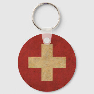 Porte-clés Drapeau vintage de la Suisse