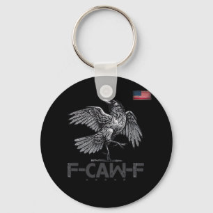 Porte-clés Drapeau vintage F-Caw-F Vache Oiseau Drôle USA Hum
