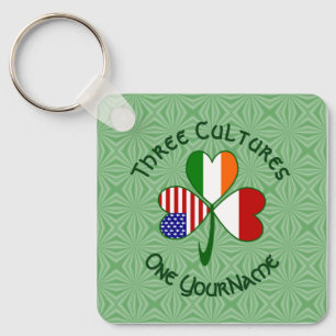 Porte-clés Drapeaux américains irlandais d'Indonésie Shamrock