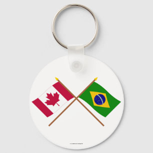 Porte-clés Drapeaux croisés Canada et Brésil