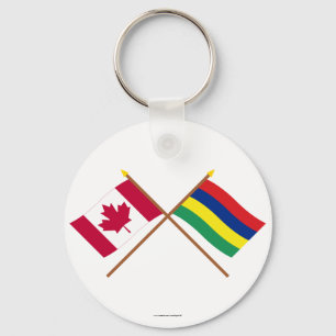 Porte-clés Drapeaux croisés Canada et Maurice