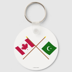 Porte-clés Drapeaux croisés du Canada et du Pakistan