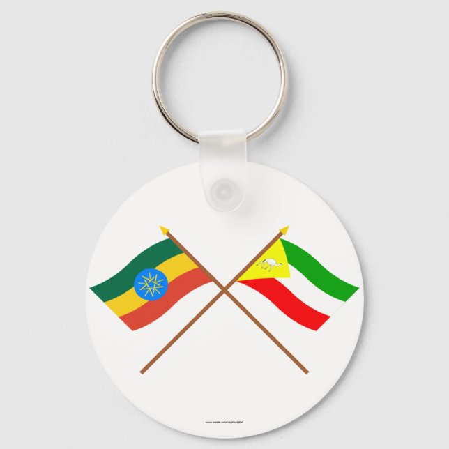 Porte-clés Drapeaux croisés Éthiopie et Somalie (Recto)