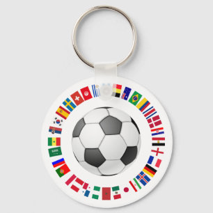 PORTE-CLÉS DRAPEAUX DE L'ÉQUIPE DE FOOTBALL 2018