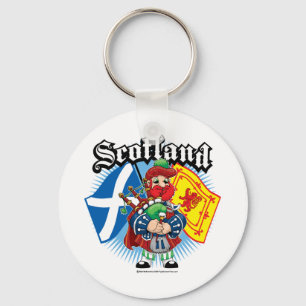 Porte-clés Drapeaux et joueur de pipeau de l'Ecosse