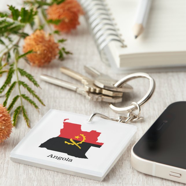 Porte-clés Drapeaux et pays Angola (Devant Droit)