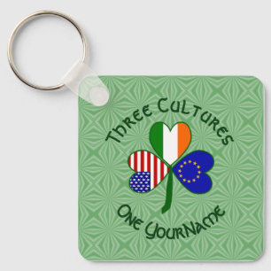 Porte-clés Drapeaux Union européenne Irlande Américain Trèfle