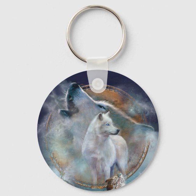 Porte-clés Dream Catcher - Spirit Wolf Art Porte - clé (Recto)