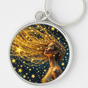 Porte-clés Dream girl entourée d'étoiles brillantes