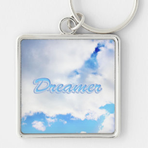 Porte-clés Dreamer Puffy nuages blancs et ciel bleu