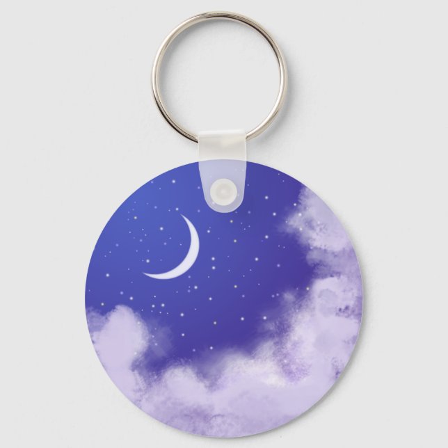 Porte-clés Dreamy Night Sky avec Crescent Moon (Recto)
