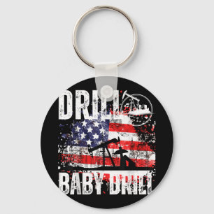 Porte-clés Drill Bébé Drill Oilfield American Flag Oil Drilli
