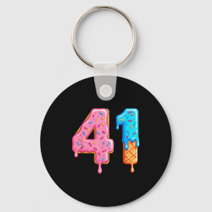 Porte-clés Drip 41 Mème Style de Baseball Cool Numéro Quarant