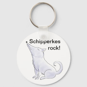 Porte-clés Drôle Aloof Schipperke Chig Dessin