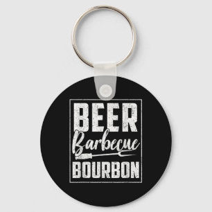 Porte-clés Drôle Barbecue Bière Bourbon Graphisme Femmes Homm