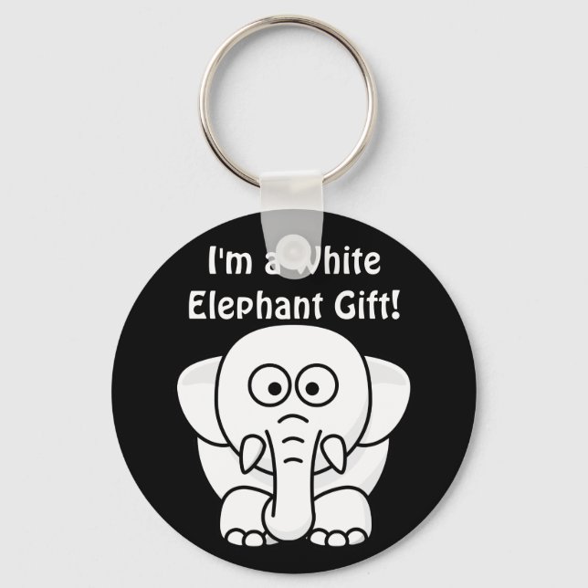Porte-clés Drôle cadeau de Noël : Vrai cadeau d'éléphant blan (Recto)