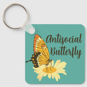 Porte-clés Drôle cadeau pour Introvert Antisocial Butterfly