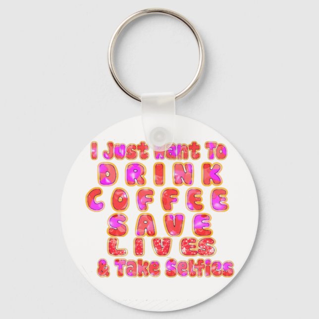 Porte-clés Drôle cadeau pour les amateurs de café (Recto)