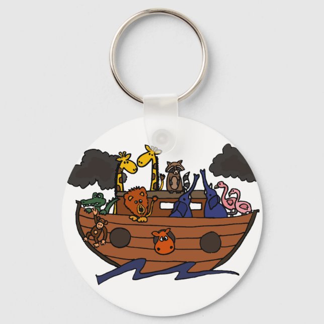 Porte-clés Drôle Caricature de l'arche de Noé (Recto)