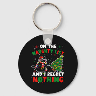 Porte-clés Drôle Chat Noir Naughty Père Noël Noël Noël Fêtes 