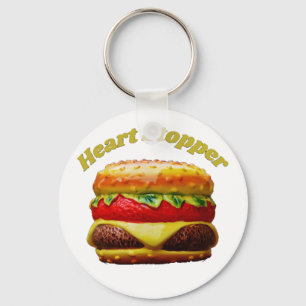 Porte-clés Drôle Cheeseburger Coeur Stopper Design 