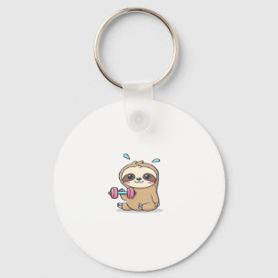 Porte-clés Drôle Chibi Sloth Workout Cute Kawaii Gym Cartoon