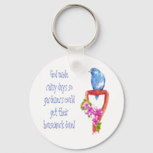 Porte-clés Drôle Citation de jardinage, Bluebird