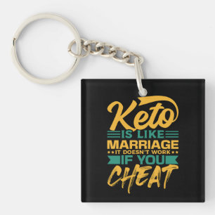 Porte-clés Drôle Citation de triche Keto Diet