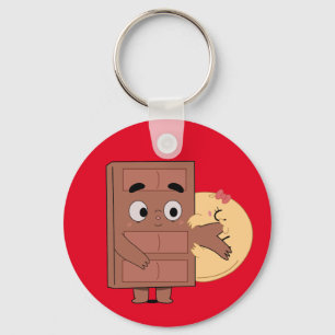 Porte-clés Drôle Couple Love Pancake Manger Choco