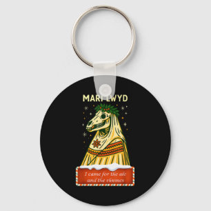 Porte-clés Drôle de folklore rétro squelette cheval Mari Lwyd