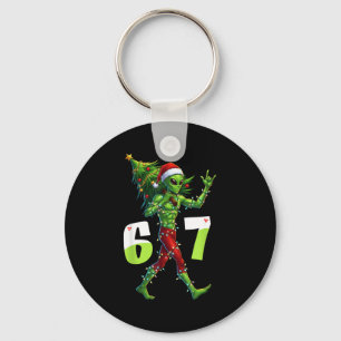 Porte-clés Drôle de Noël Alien Six Seven Mème 67 Chapeau de P