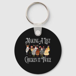 Porte-clés Drôle de Noël de poulet, Faire une liste de poulet