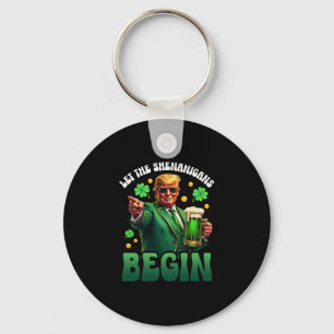 Porte-clés Drôle de St Patricks Day Trump laissez les Shenani