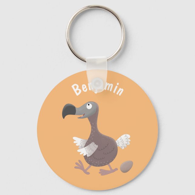 Porte-clés Drôle dessin animé d'oiseau de dodo (Recto)