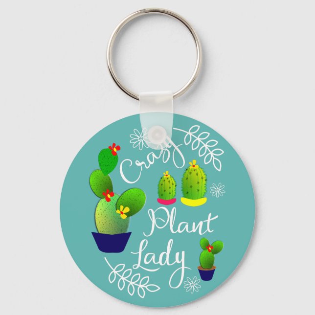 Porte-clés Drôle Dire fou Plante Lady Cute (Recto)