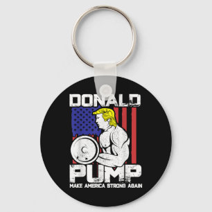 Porte-clés Drôle Donald Trump Weight Lifout Gym