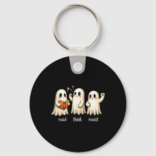 Porte-clés Drôle Fantôme Halloween Lire Penser Résister Anti-