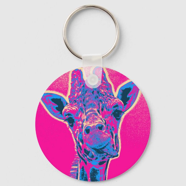 Porte-clés Drôle Giraffe Sticking out son langue (Recto)