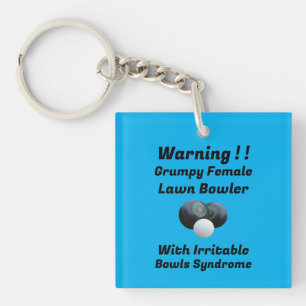 Porte-clés Drôle Grumpy Femme Pelouse Bowler, Clavier