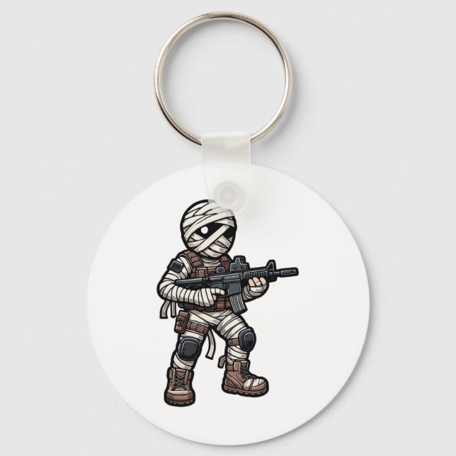 Porte-clés Drôle Halloween tactique maman armée hommes vétéra (Recto)