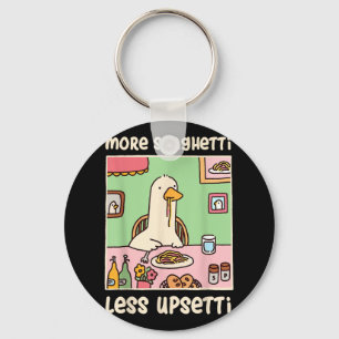Porte-clés Drôle Humour mème d'oie Dire plus Spaghetti moins